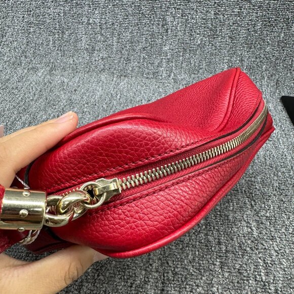 GUCCI Soho red Leather Shoulder Bag 585-083125 - Picture 8 of 14